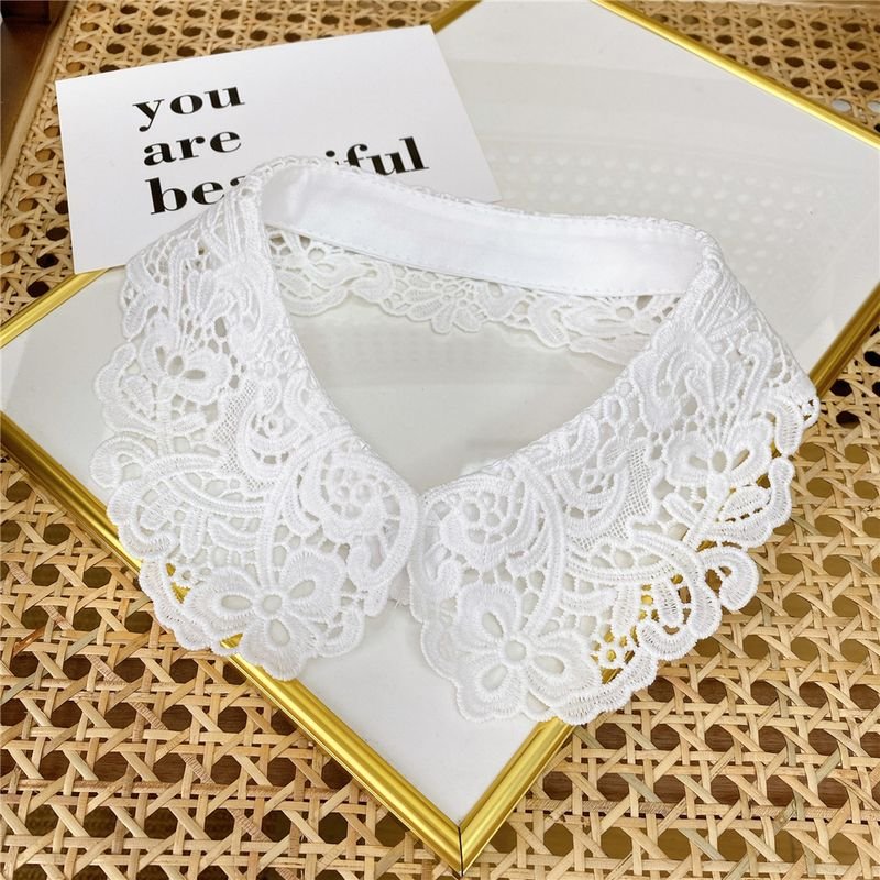 Spring And Autumn Summer Decorative Solid Color Lace False Collar