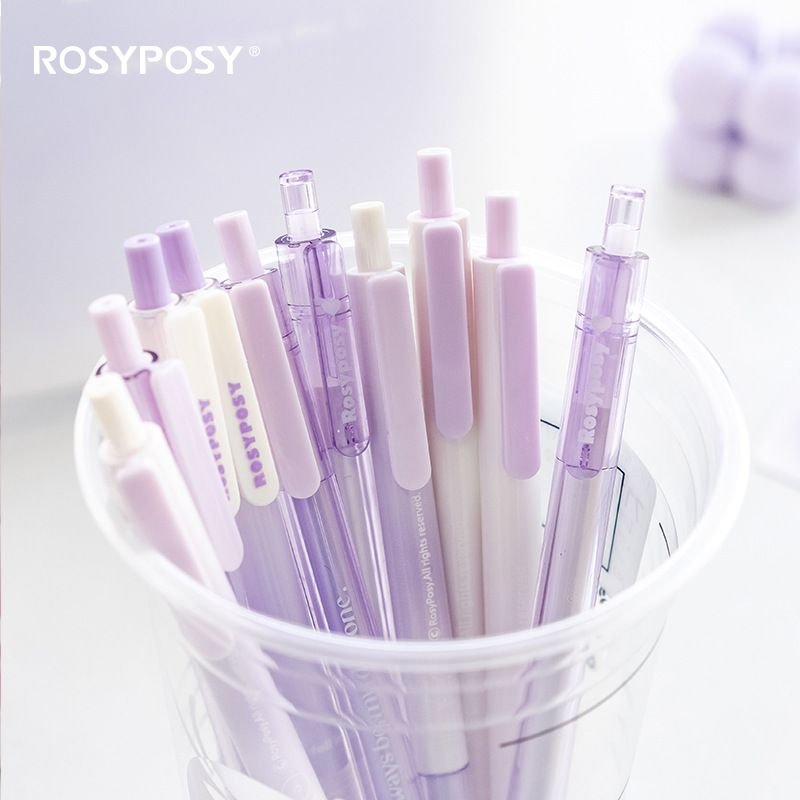 High-Value Transparent Gradient Press Gel Pen 5 Pcs/Set