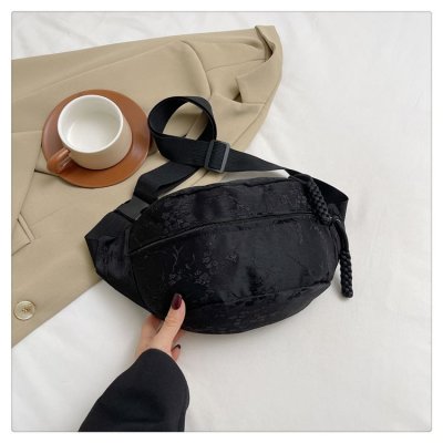 Women Fashion Casual Solid Color Silk Chest Bag