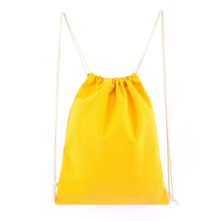 Custom Logo Solid Color Blank Canvas Drawstring Backpack